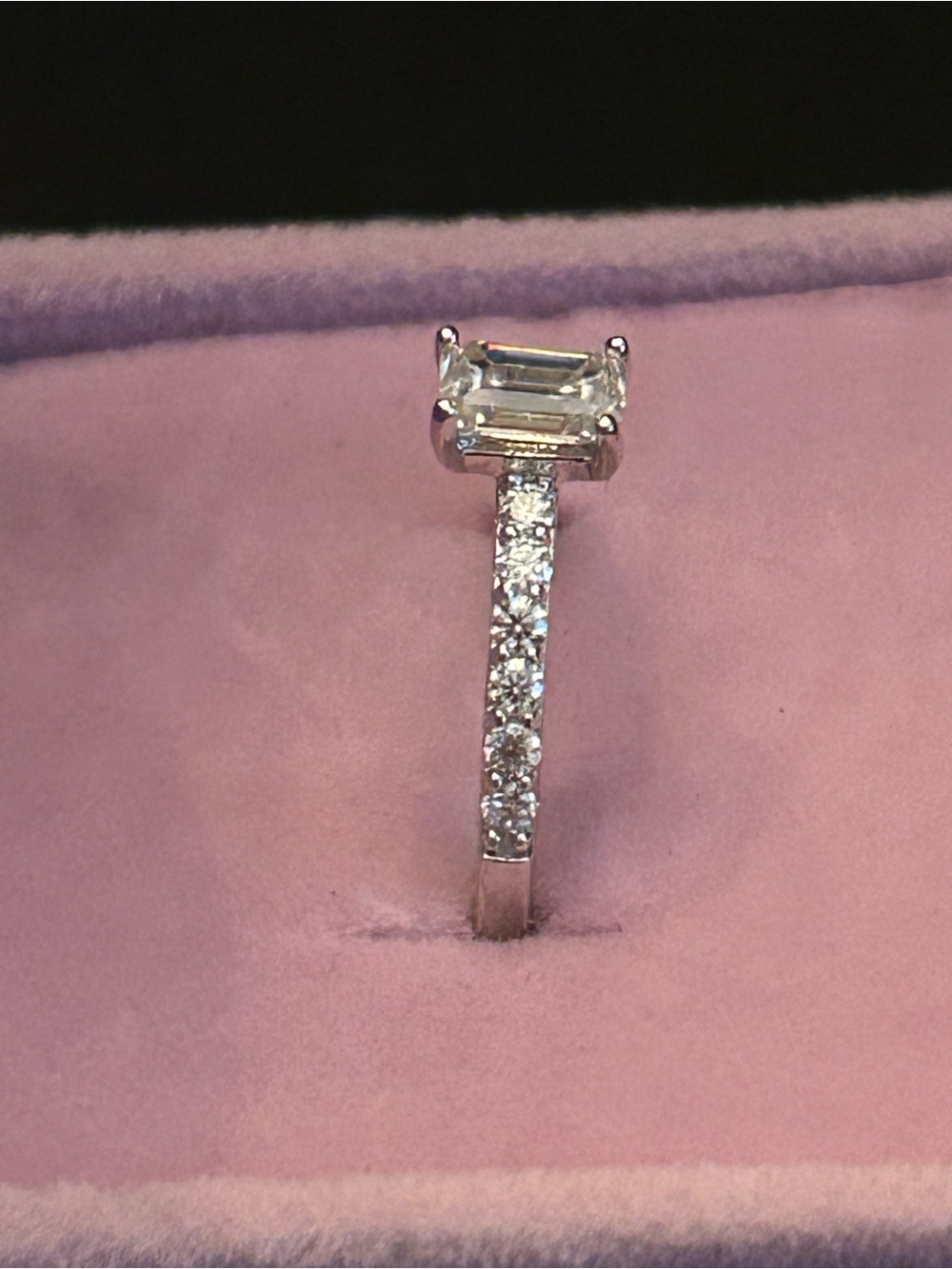 1.00CTW Emerald-Cut Genuine Moissanite ๐ Gem Ring w/Accents 925 Sterling Silver - Picture 8 of 12